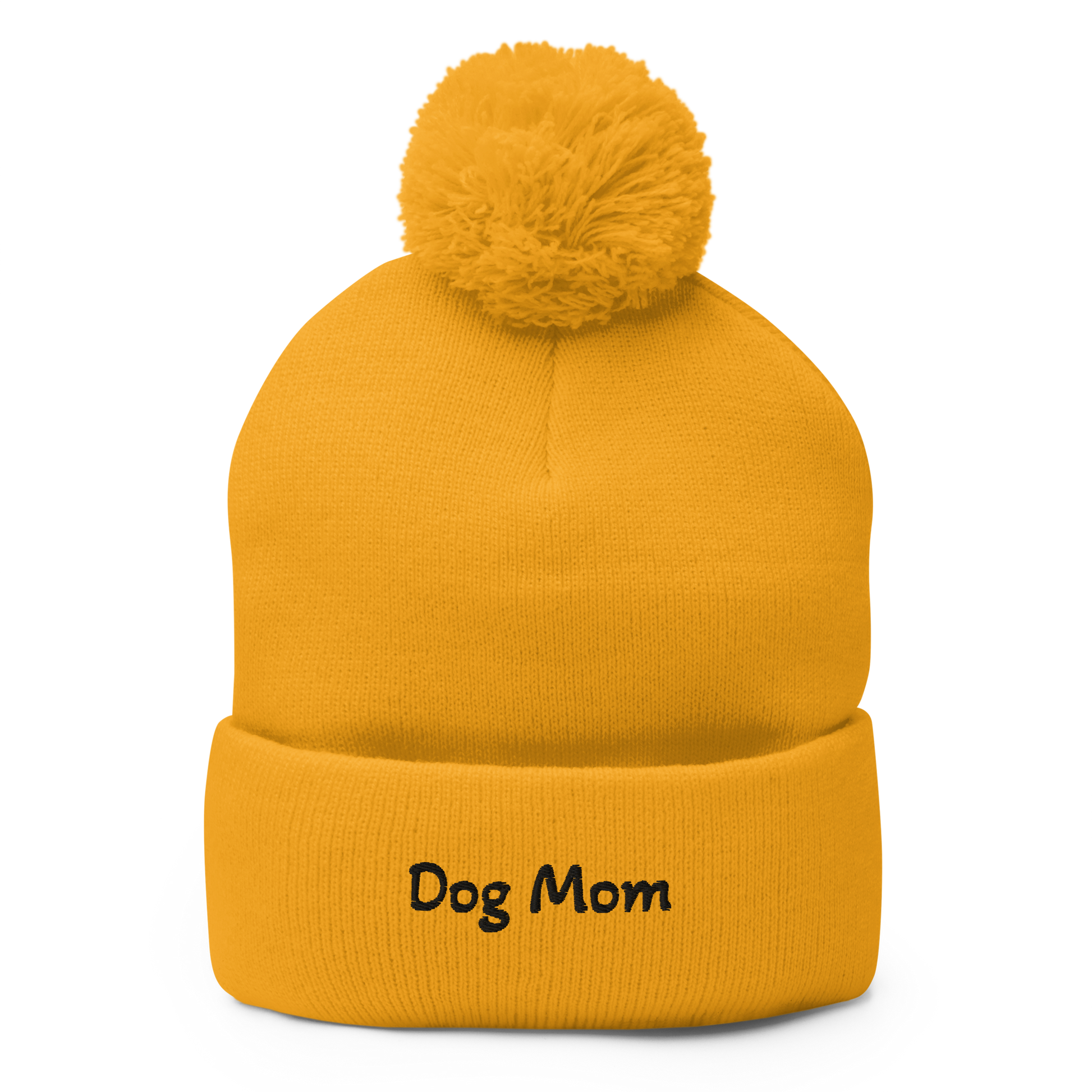 Dog Mom Neon Pom-Pom Beanie - Ruff Roasters Coffee Co.